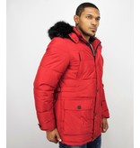 Enos Winter Jacket Men - Warm Winter Coat 4Pocet - Red