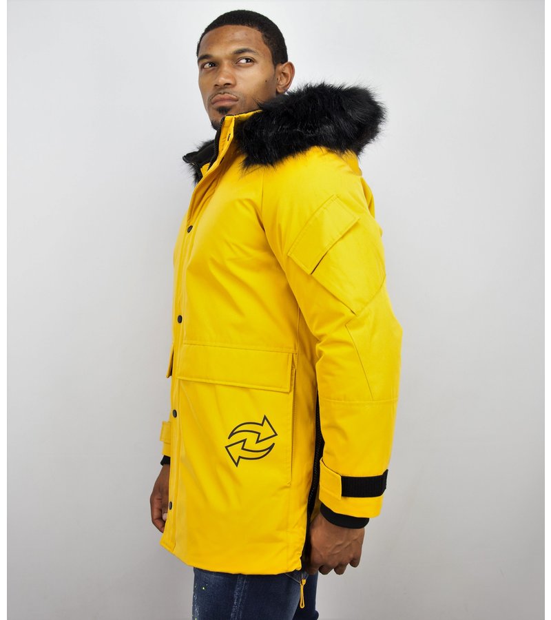 Enos Winter Jacket Fur Collar Men - Yellow