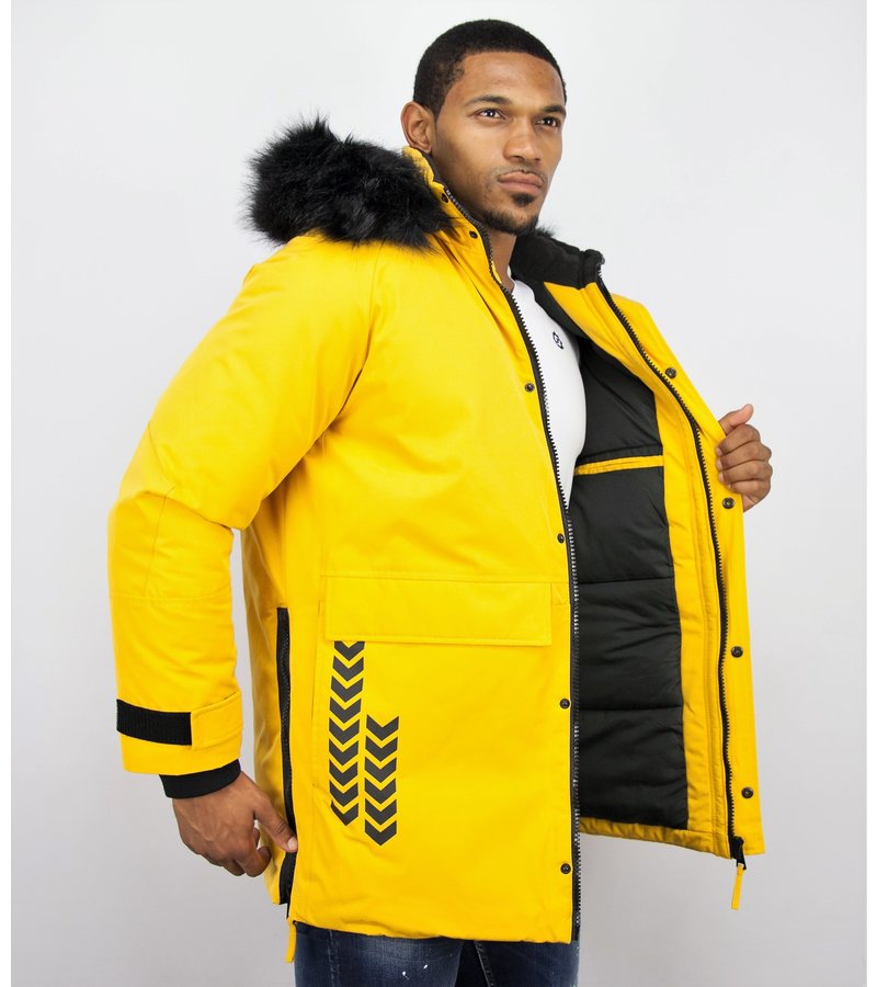 Enos Winter Jacket Fur Collar Men - Yellow