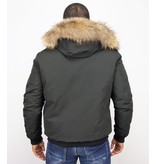 Warren Webber Fur Collar Coat - Men Winter Coat Short - Chilliwack Bomber -Black