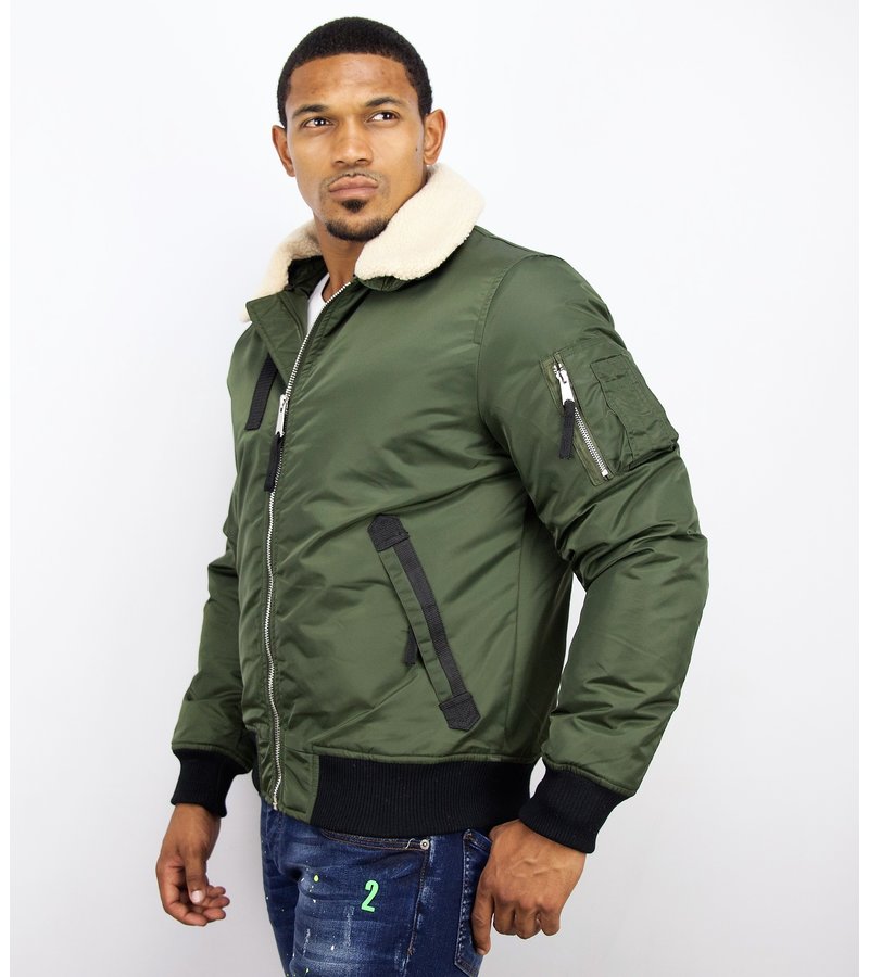 Y chromosome Casual Pilot Jacket - Bomber Jack - Green