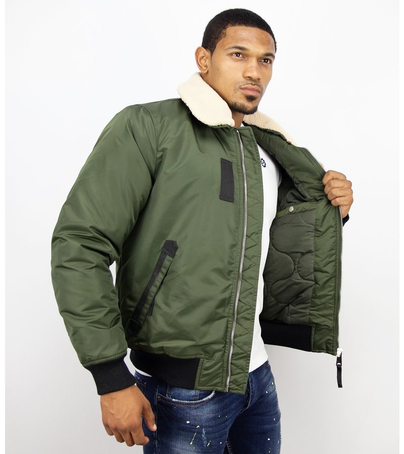 Y chromosome Casual Pilot Jacket - Bomber Jack - Green