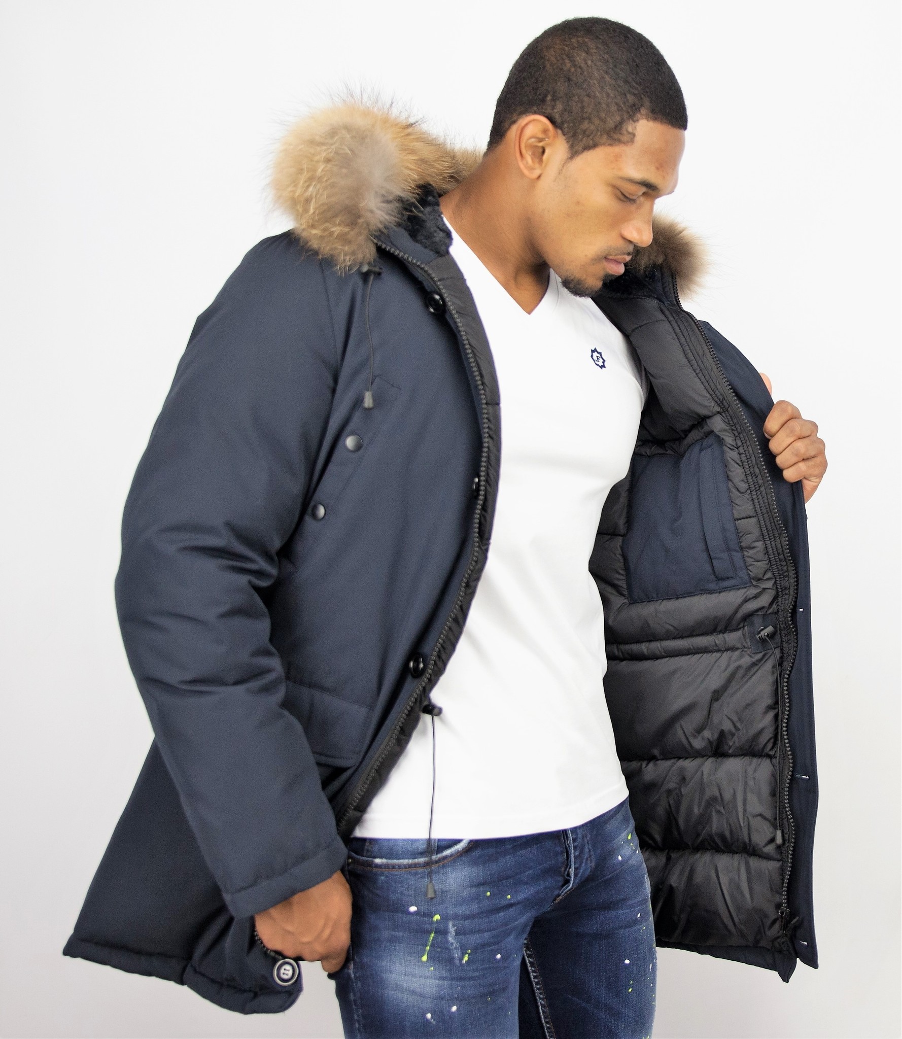 Fur Collar Coat | Men Winter Coat Long 