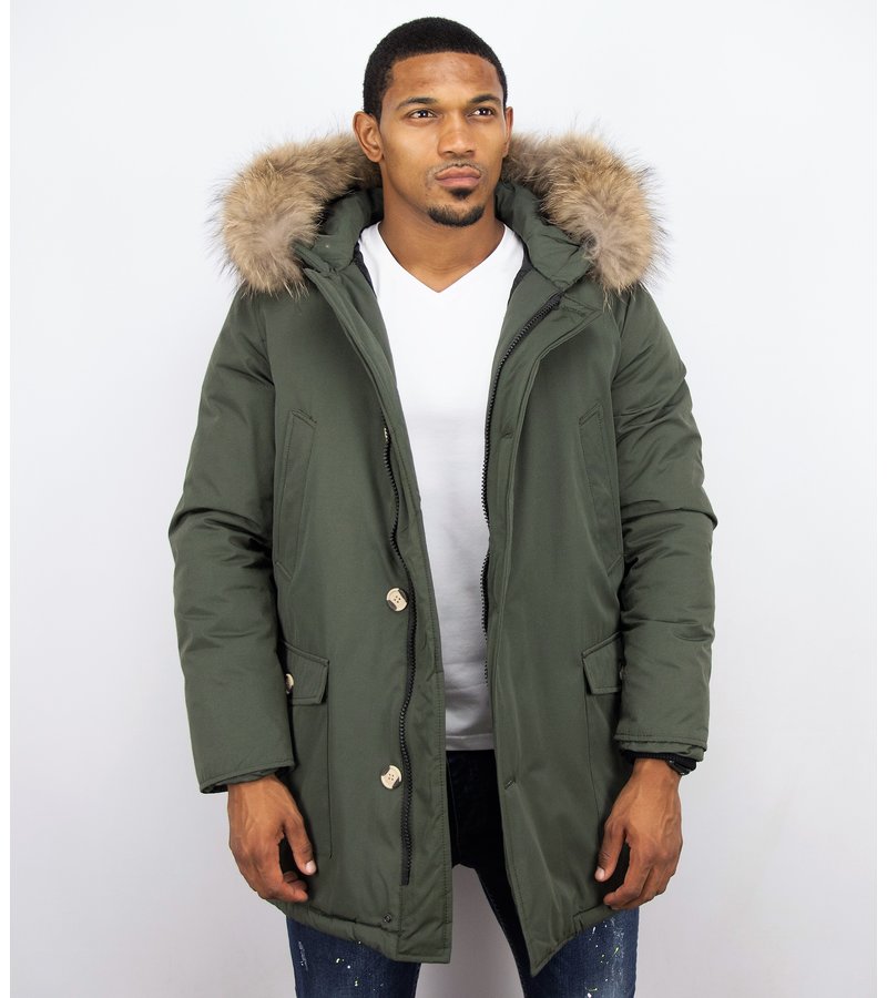 Men's Winter Clothes, Thick Parkas Hooded Fox Fur Jacket Fz52