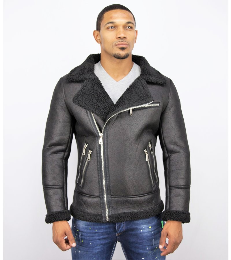 Frilivin Short Lammy Coat For Men - Black