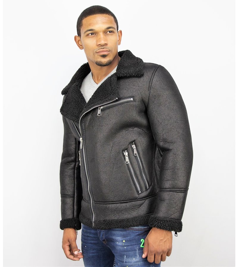 Frilivin Short Lammy Coat For Men - Black