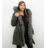 Macleria Long Parka Ladies Winter Coat - Green