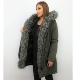 Macleria Long Parka Ladies Winter Coat - Green