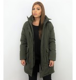 Macleria Long Parka Ladies Winter Coat - Green