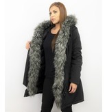 Macleria Long Parka Ladies Winter Coat - Black