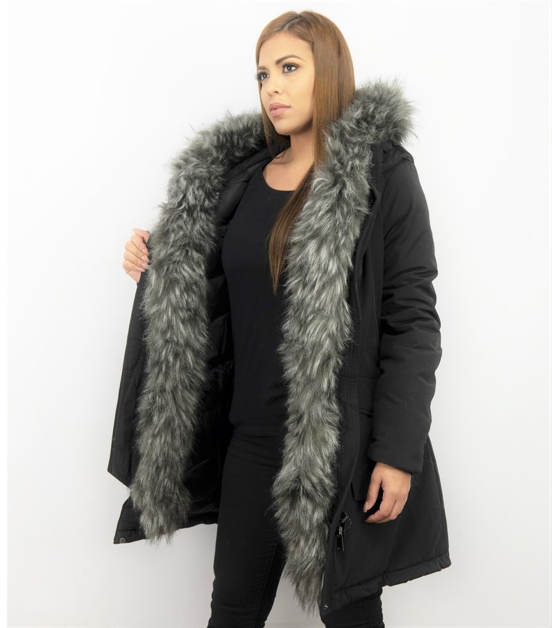 Macleria Long Parka Ladies Winter Coat - Black