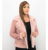 Z-design Women Lammy Coat Suede - Pink