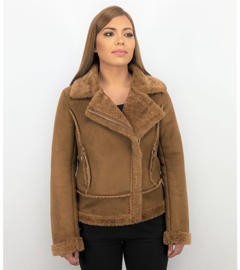 Z-design Women Lammy Coat Suede - Brown