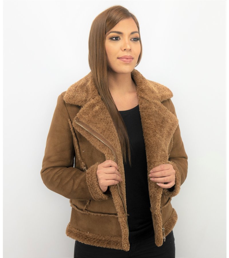 Z-design Women Lammy Coat Suede - Brown