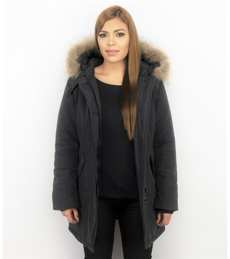 Herrnalise Womens Winter Jacket Warm Overcoat Slim Fur-Collar