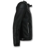 Enos Faux Leather Jacket For Men - Black