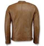 Enos Faux Leather Jacket For Men - Brown