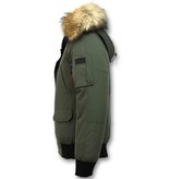 Enos Fur Collar Short Men's Winter Jacket - Green