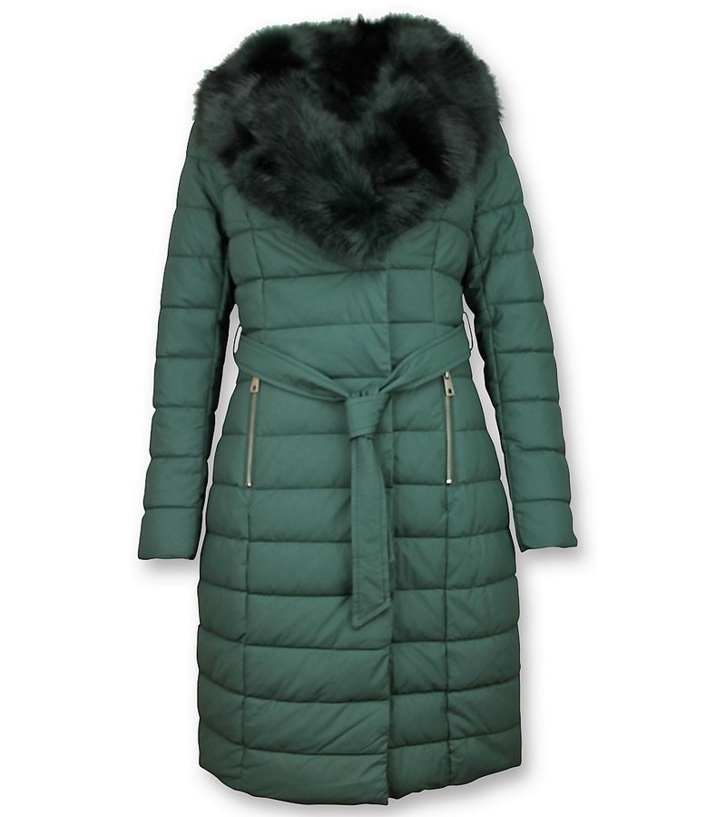 Adrexx  Ladies Padded Winter Coat Long  - Green