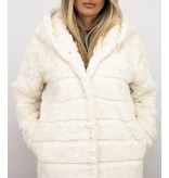 Save Style Women Fur Coat Long - White