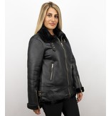 Z-design Shearling Lammy Coat For Ladies - Black
