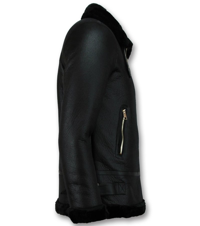 Z-design Shearling Lammy Coat For Ladies - Black