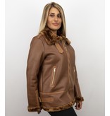 Z-design Shearling Lammy Coat For Ladies - Brown