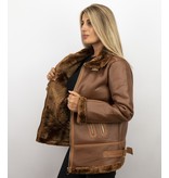Z-design Shearling Lammy Coat For Ladies - Brown