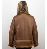 Z-design Shearling Lammy Coat For Ladies - Brown