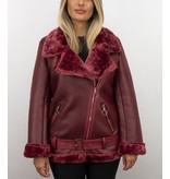 Z-design Shearling Lammy Coat For Ladies - Bordeaux