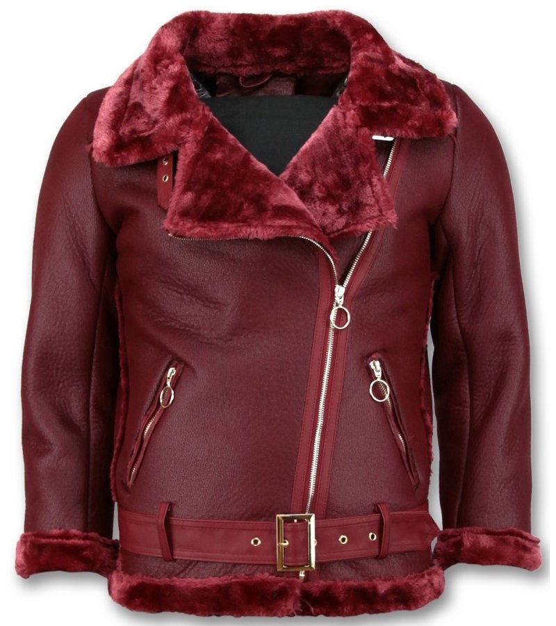 Z-design Shearling Lammy Coat For Ladies - Bordeaux