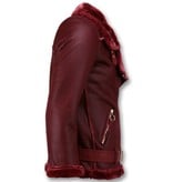 Z-design Shearling Lammy Coat For Ladies - Bordeaux