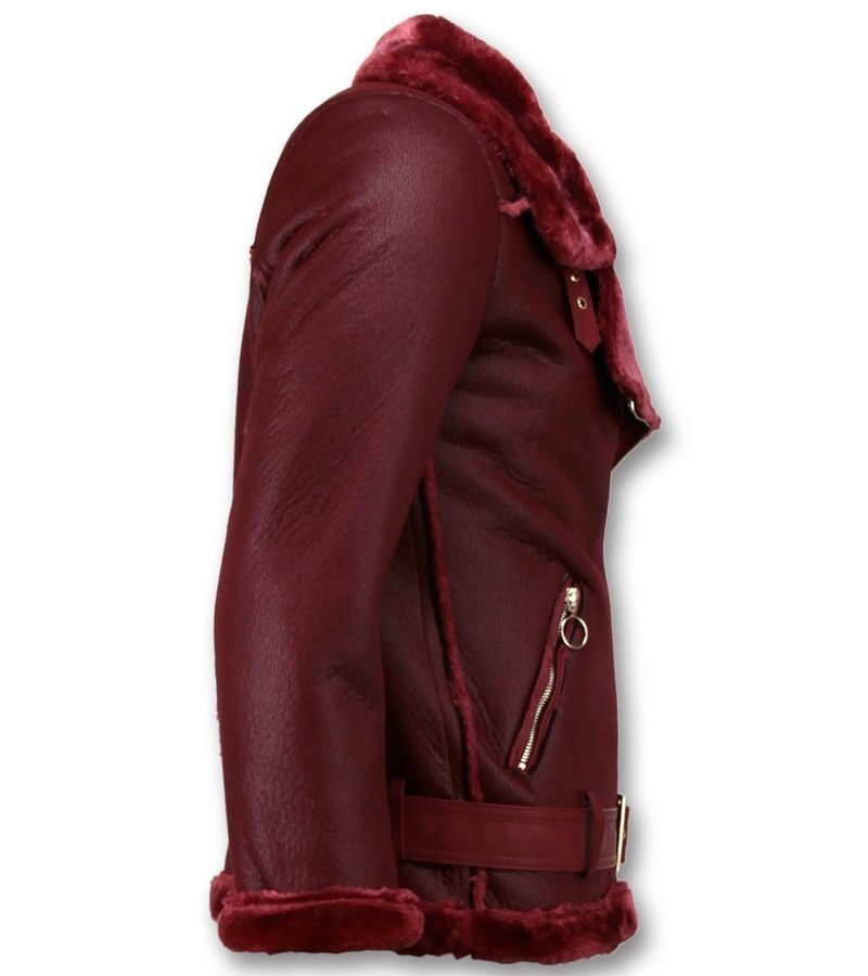 Z-design Shearling Lammy Coat For Ladies - Bordeaux