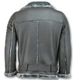 Z-design Shearling Lammy Coat For Ladies - Grey