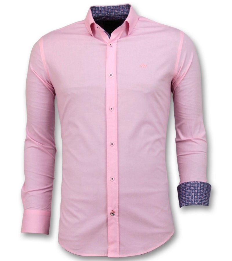 Gentile Bellini Men's Collar Shirts Plain - 3032 - Pink