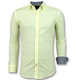 Gentile Bellini Men's Collar Shirts Plain - 3035 - Yellow