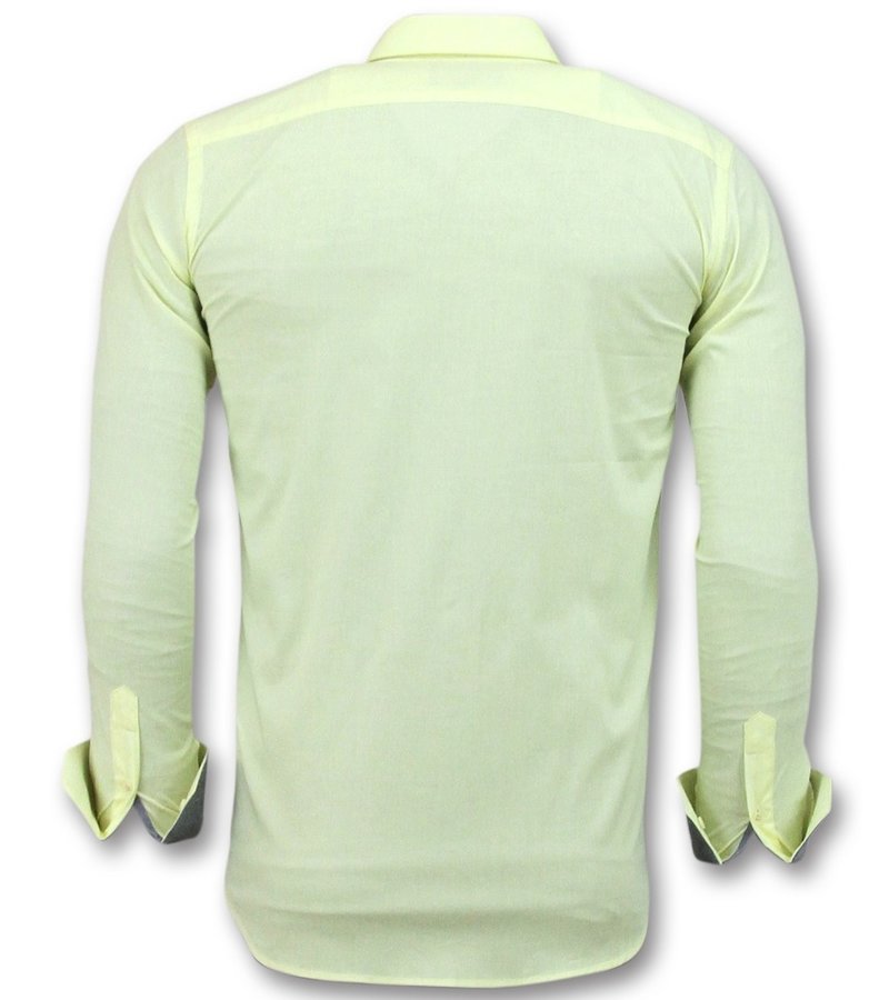 Gentile Bellini Men's Collar Shirts Plain - 3035 - Yellow