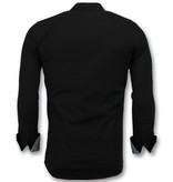 Gentile Bellini Men's Collar Shirts Plain - 3036 - Black