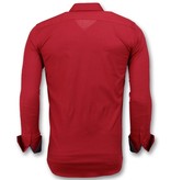 Gentile Bellini Men's Collar Shirts Plain - 3037 - Red