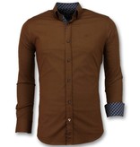 Gentile Bellini Men's Collar Shirts Plain - 3038 - Brown