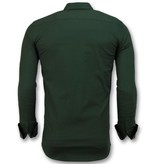Gentile Bellini Men's Collar Shirts Plain - 3039 - Green