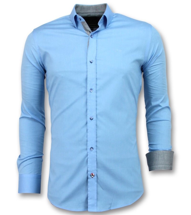 Gentile Bellini Men's Collar Shirts Plain - 3040 - Light Blue