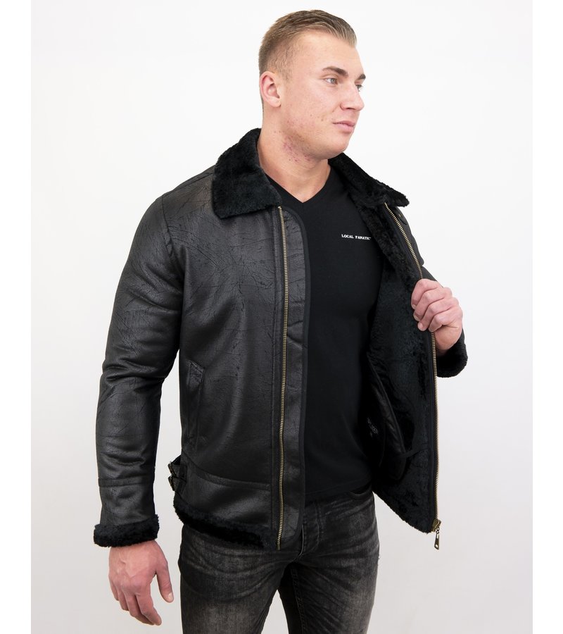 Tony Backer Men Shearling Jacket - Black