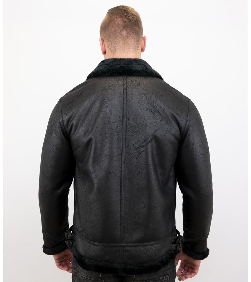 Tony Backer Men Shearling Jacket - Black