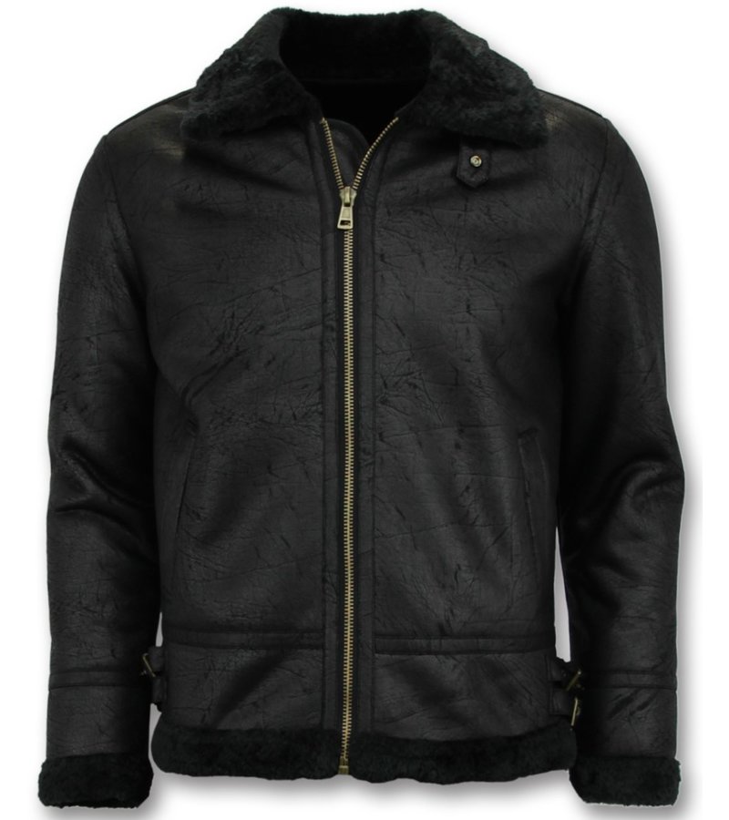 Tony Backer Men Shearling Jacket - Black