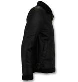 Tony Backer Men Shearling Jacket - Black