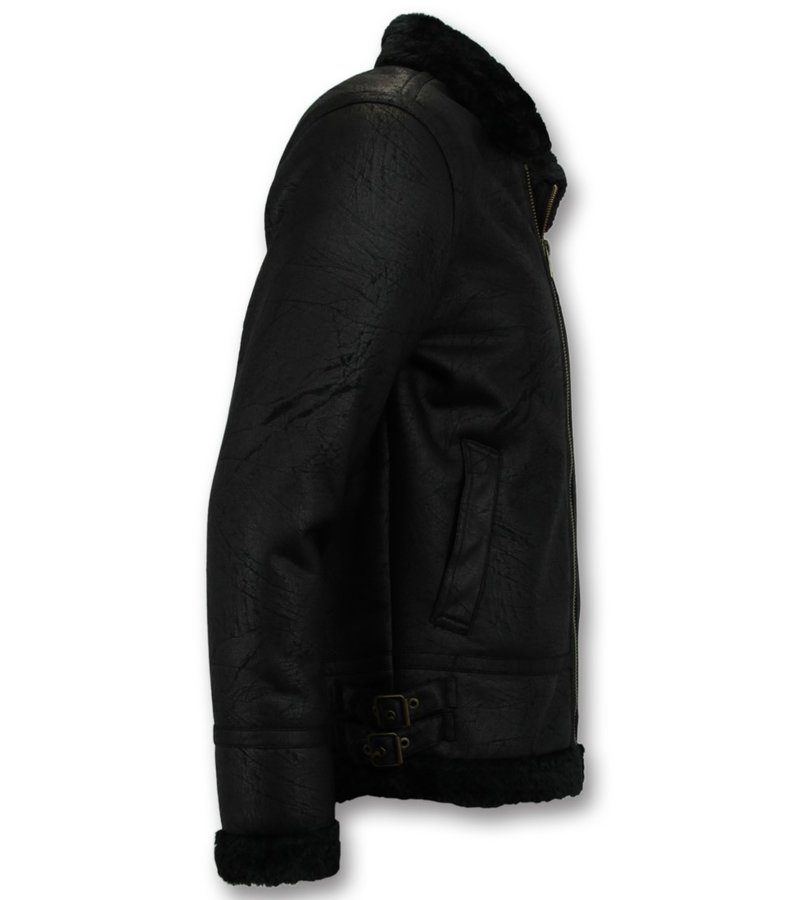 Tony Backer Men Shearling Jacket - Black