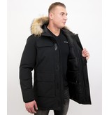 Enos Men Parka Whiter Coat Long - Black