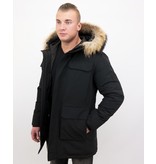 Enos Men Parka Whiter Coat Long - Black