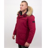 Enos Men Parka Whiter Coat Long - Red